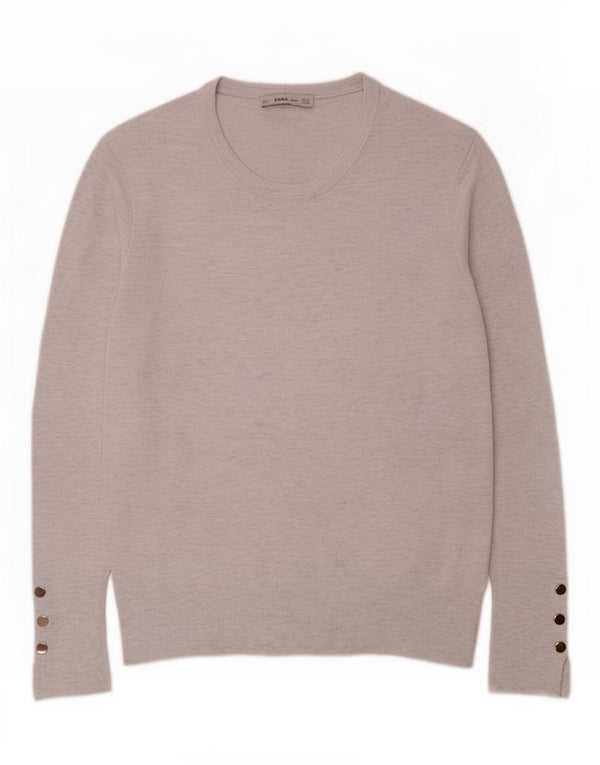 Suéter feminino Zara com gola canoa UK 20 2XL cinza