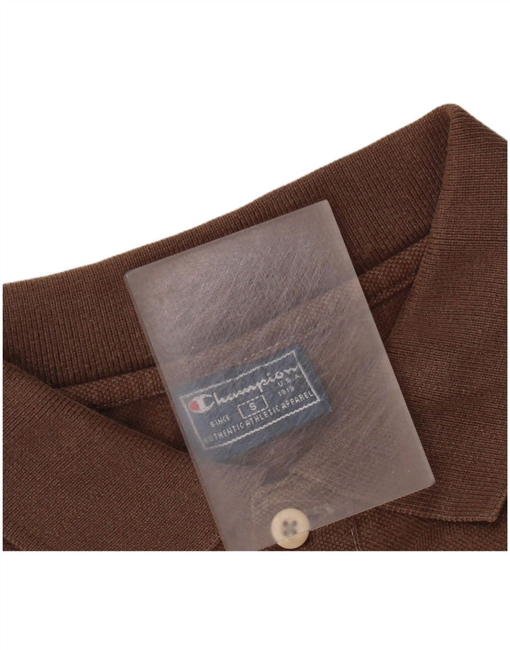 Camisa polo masculina CHAMPION pequena de algodão marrom