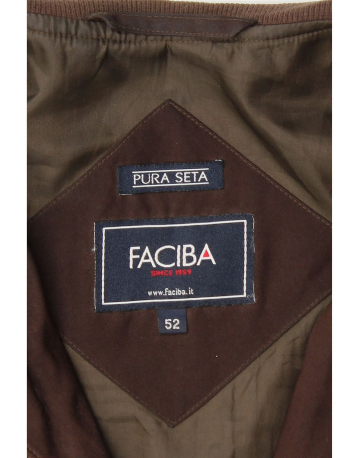 Jaqueta Bomber Masculina Faciba IT 52 XL Marrom Seda