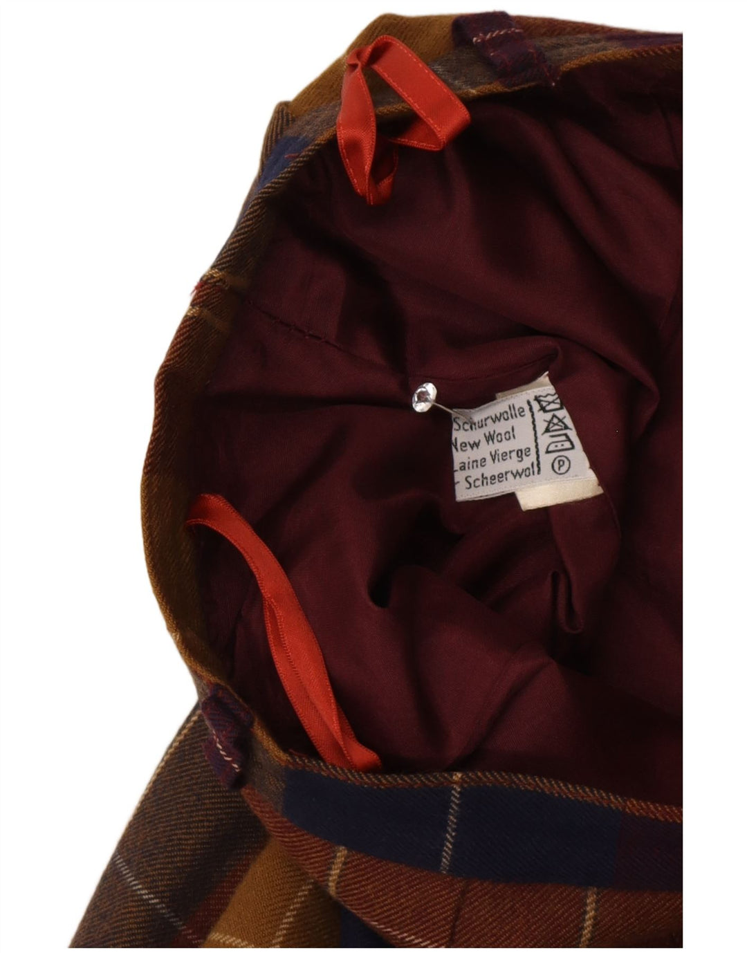 Escada saia feminina plissada linha A W30 lã xadrez média multicolorida