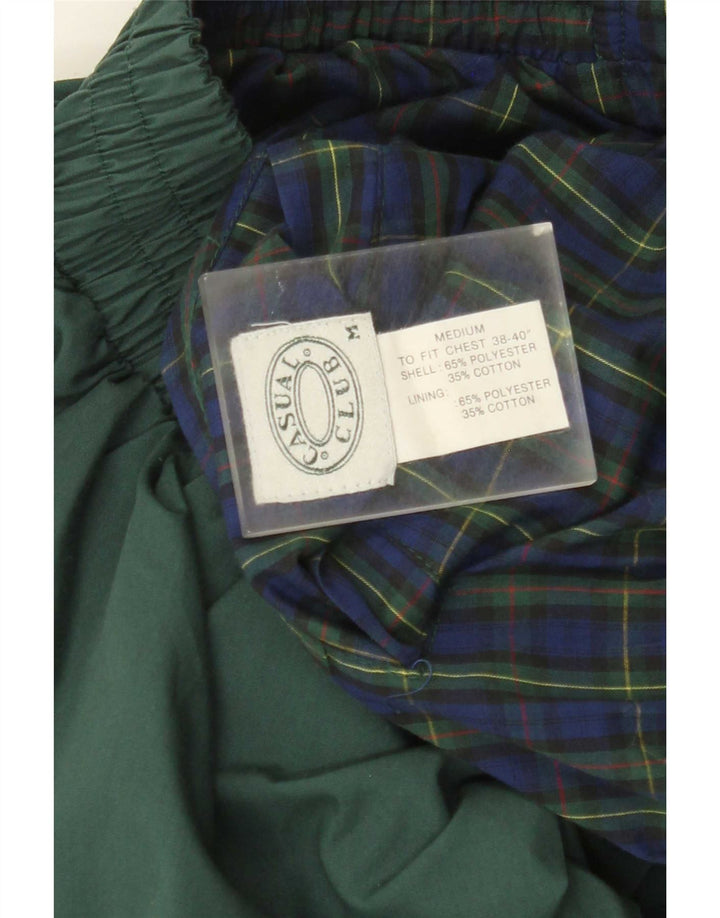 Jaqueta reversível masculina vintage UK 38 poliéster verde médio
