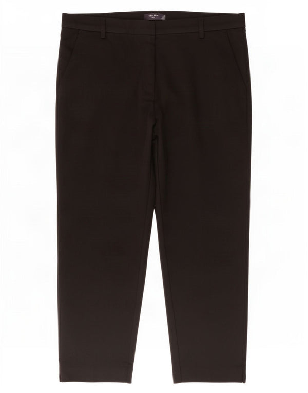 Calça feminina Marks & Spencer The Mia Slim Capri Reino Unido 20 2XL W40 L23 Preta