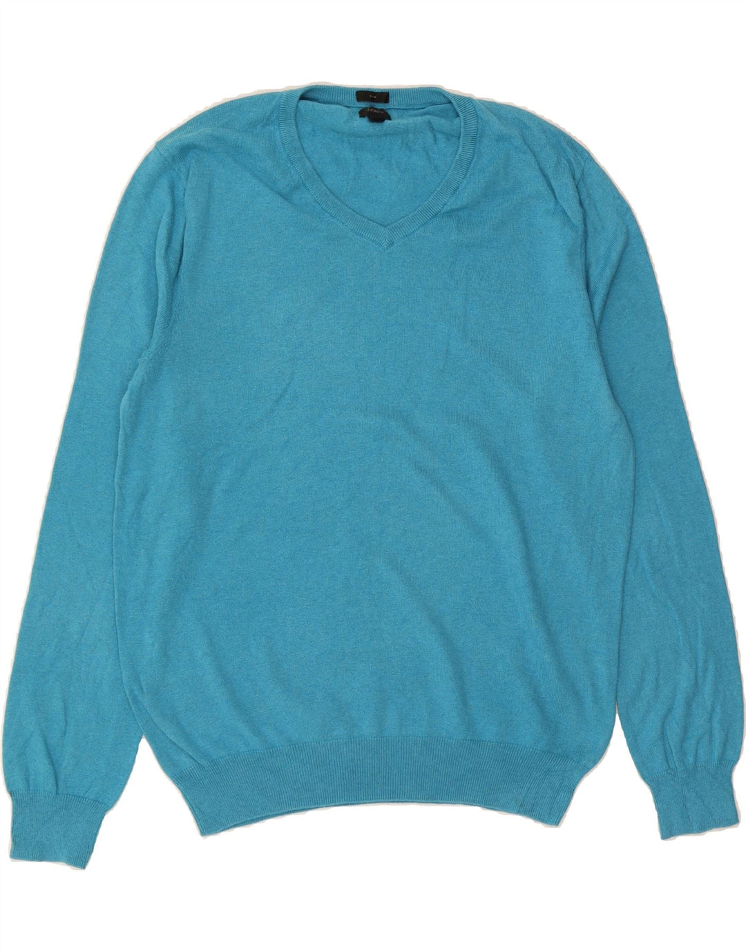 J. CREW Mens Slim Fit V-Neck Jumper Sweater Large Blue Cotton Vintage J. Crew and Second-Hand J. Crew from Messina Hembry 