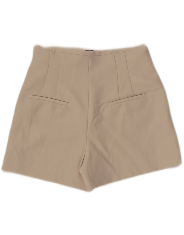 Zara Womens Pegged Hot Pants Médio W28 Poliéster Bege