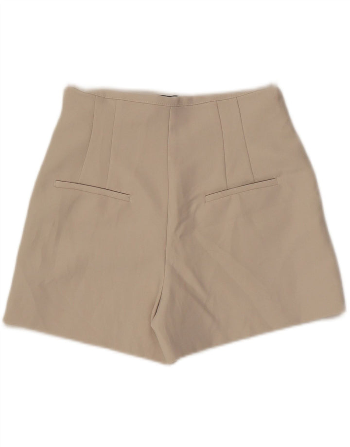 Zara Womens Pegged Hot Pants Médio W28 Poliéster Bege