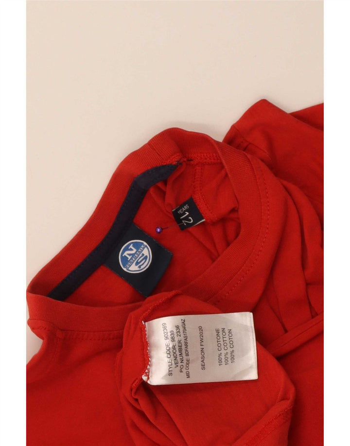 Top gráfico North Sails Boys manga comprida 11-12 anos algodão vermelho