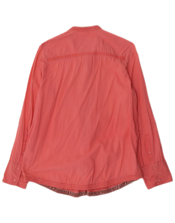 Camisa de smoking militar feminina Superdry Reino Unido 16 grande algodão rosa