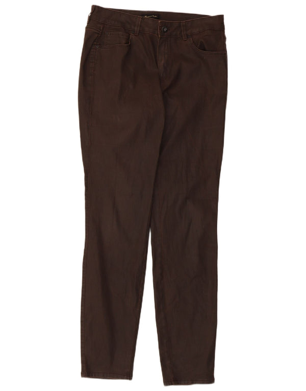 Calça casual justa encerada feminina Massimo Dutti W30 L30 marrom