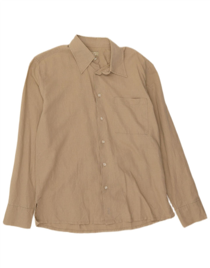 Camisa masculina Rifle linho bege médio