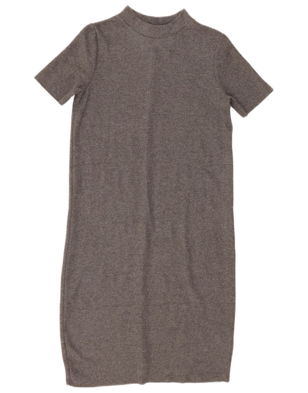 Vestido jumper feminino Zara de mangas curtas Reino Unido 10 pequeno poliéster cinza