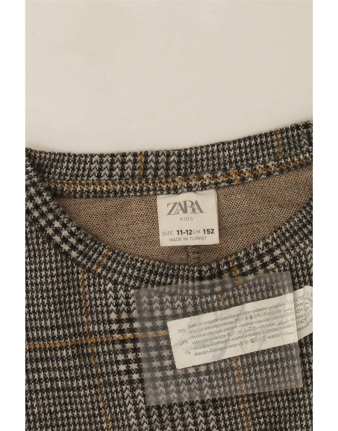 Moletom Zara Meninas Jumper 11-12 Anos Cinza Xadrez Poliéster