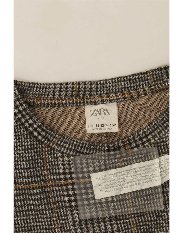 Moletom Zara Meninas Jumper 11-12 Anos Cinza Xadrez Poliéster