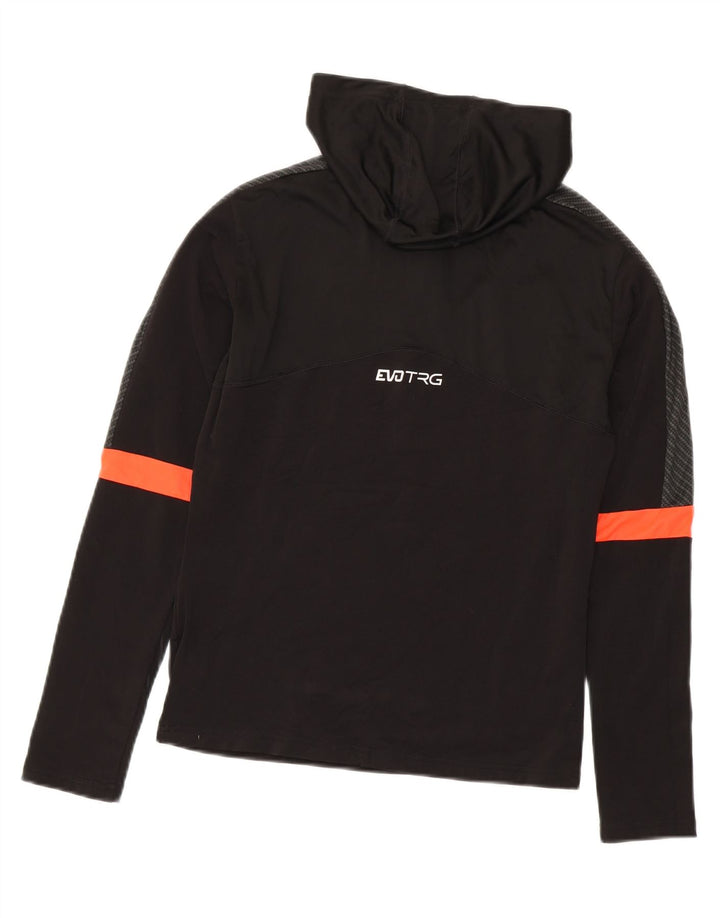 Puma Meninos com capuz e zíper gola pulôver top de treino 13-14 anos preto