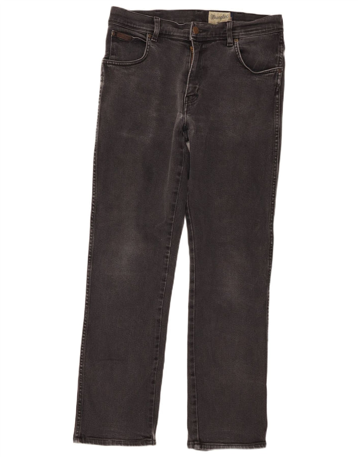 Wrangler Masculino Texas Straight Jeans W33 L32 Algodão Cinza