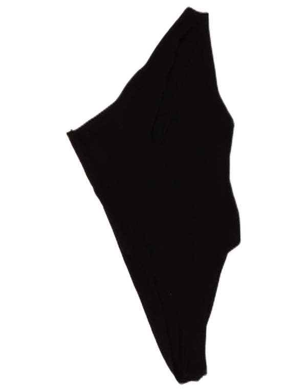 Body feminino de um ombro Zara UK 12 algodão preto médio