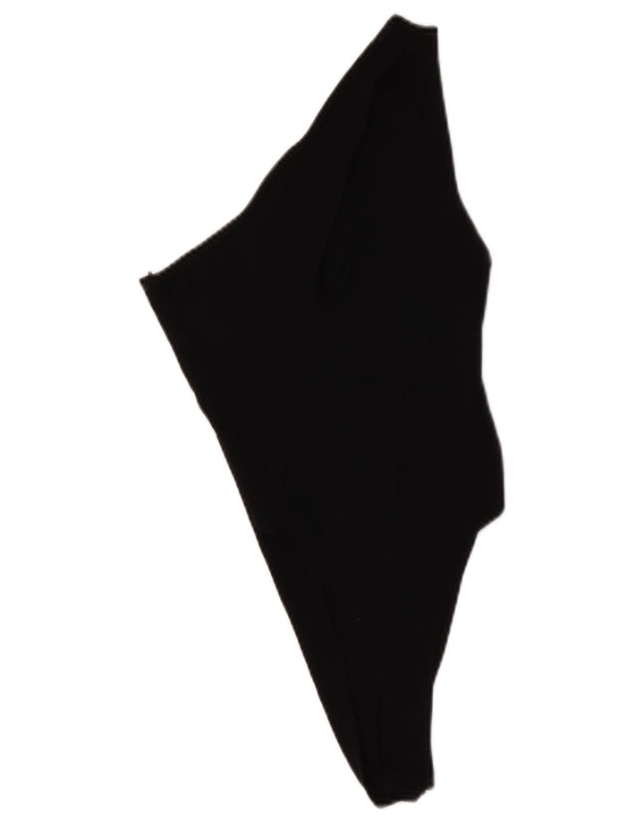 Body feminino de um ombro Zara UK 12 algodão preto médio