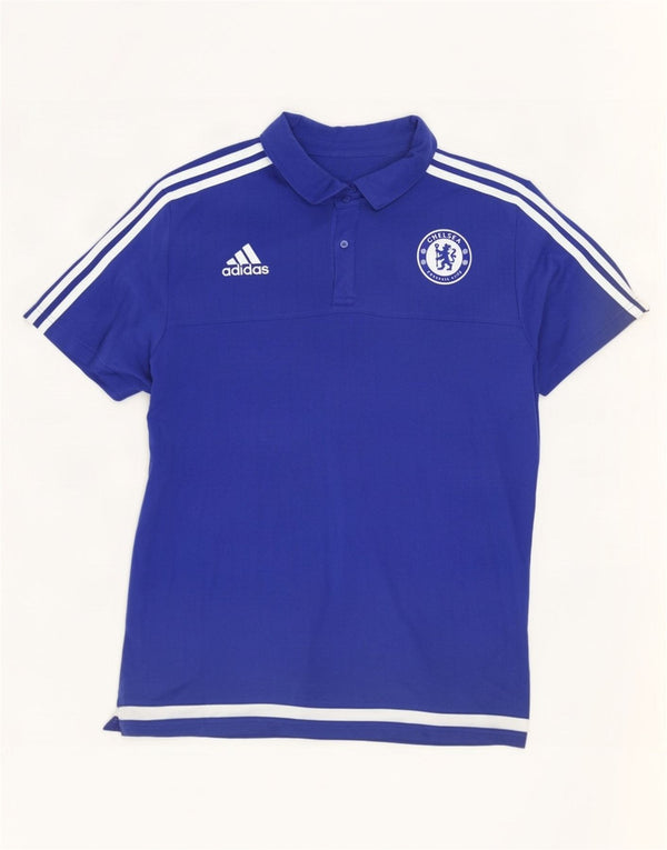 Adidas Mens Chelsea FC Polo Shirt XL Azul Colorblock Algodão