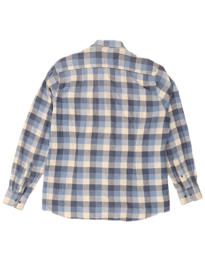 Camisa masculina BARBOUR sob medida, algodão xadrez azul médio