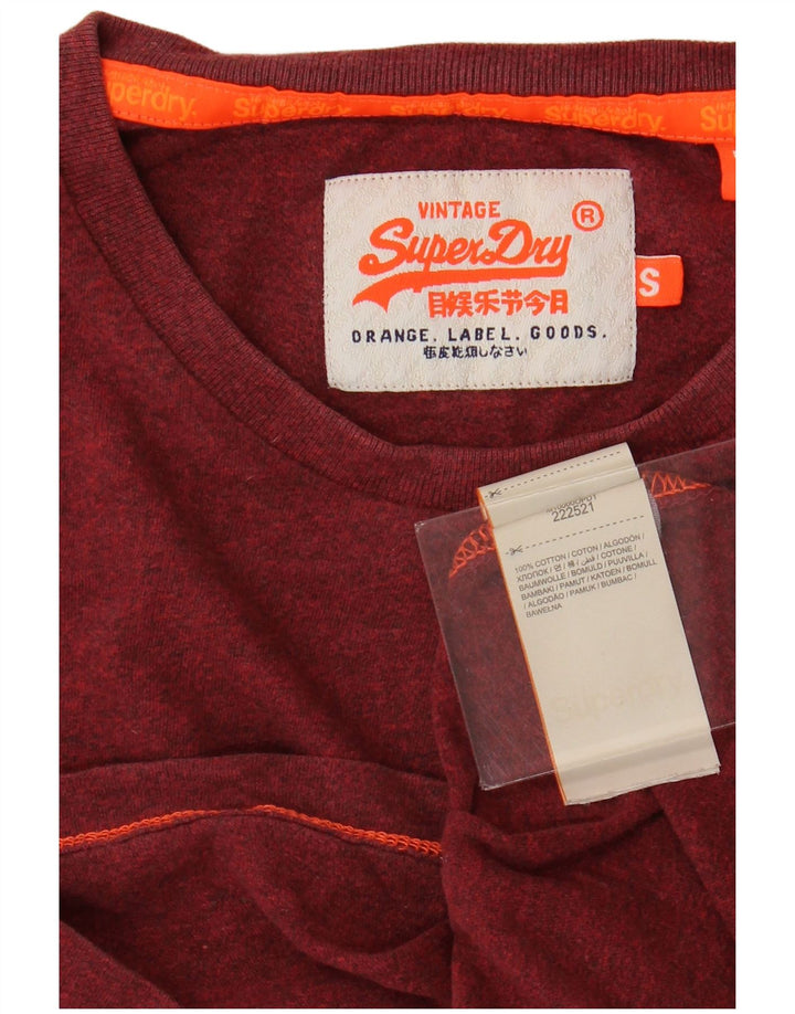 Camiseta masculina SUPERDRY top pequeno algodão manchado vermelho