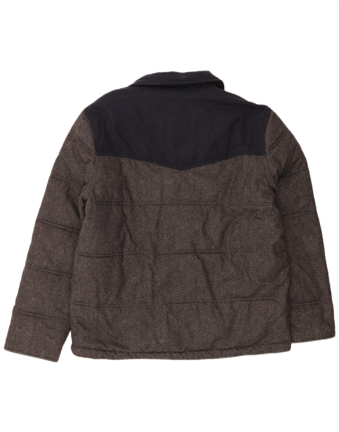 Jaqueta acolchoada masculina Marks & Spencer UK 41 grande cinza colorblock lã