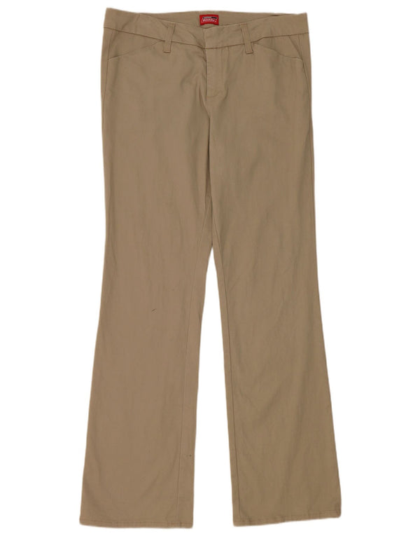 Calça casual feminina Dickies Bootcut EUA 13 grande W32 L31 algodão bege