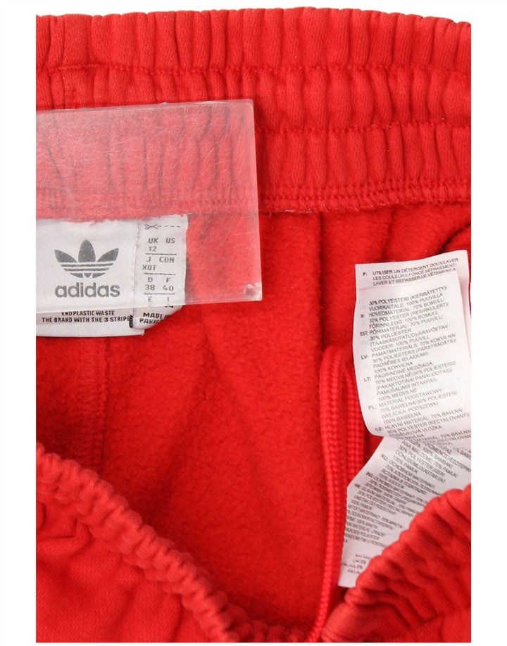 ADIDAS Womens Tracksuit Calças Joggers UK 12 Médio Algodão Vermelho