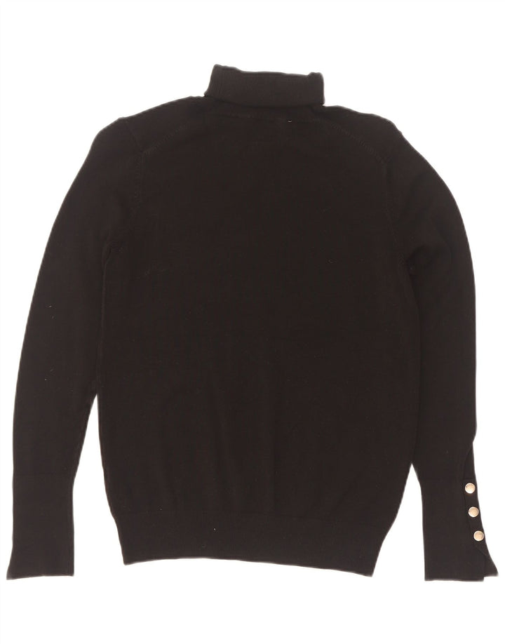 Zara Suéter feminino com gola redonda e gola alta Reino Unido 12 médio preto