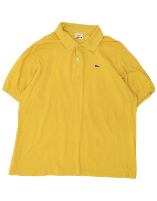 Camisa polo masculina Lacoste tamanho 6 XL algodão amarelo
