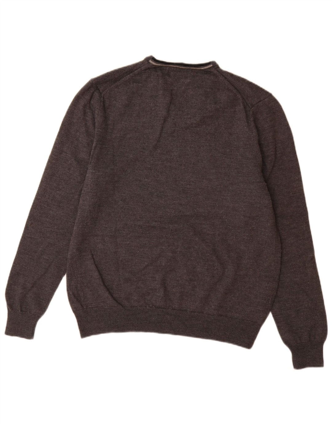 Fred Perry Suéter masculino com decote em V XL lã Merino cinza