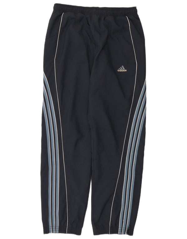 Calça de treino masculina Adidas Joggers grande poliéster listrado azul marinho