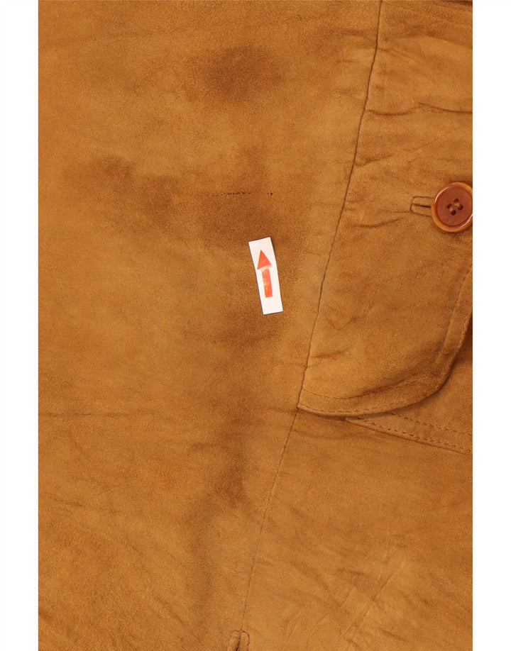 Belfe & Belfe Jaqueta bomber masculina de camurça IT 60 5XL couro marrom
