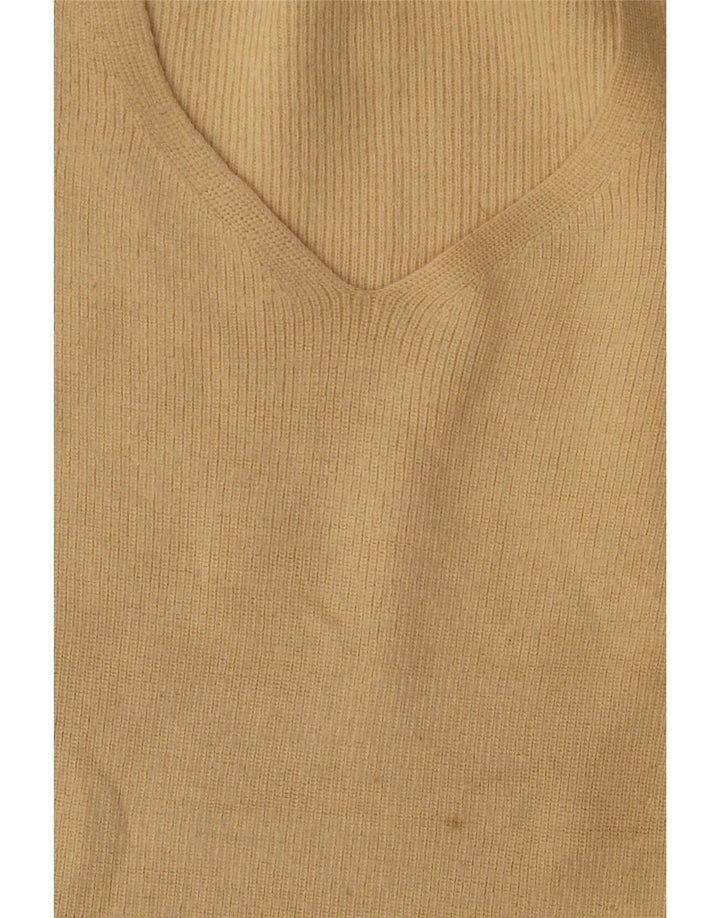 Suéter feminino Zara com decote em V Reino Unido 16 grande lã bege