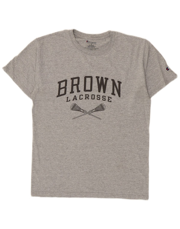 Camiseta masculina gráfica Champion pequeno algodão cinza