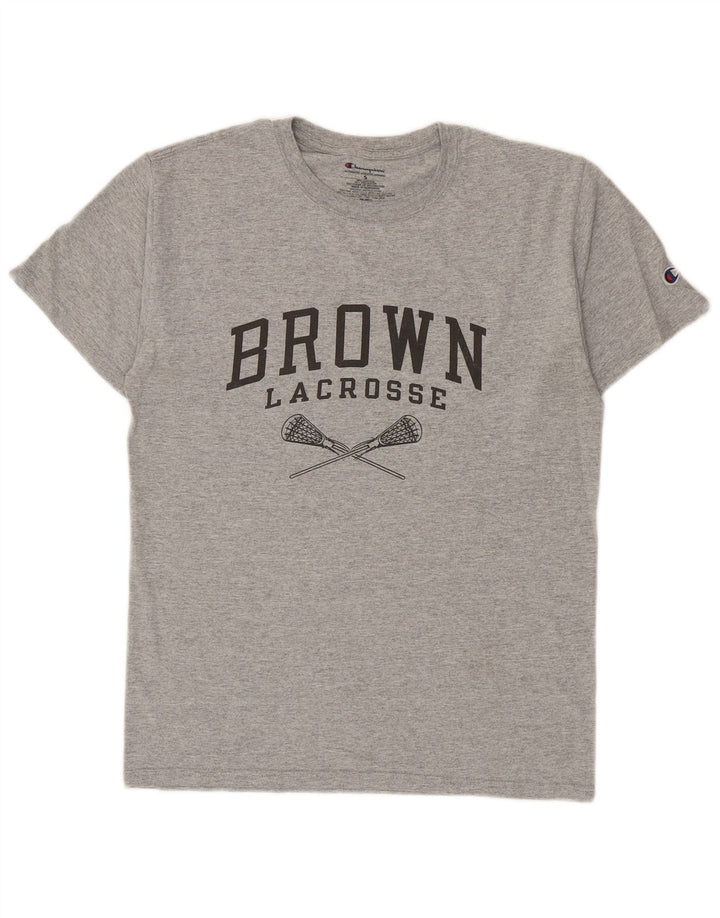 Camiseta masculina gráfica Champion pequeno algodão cinza