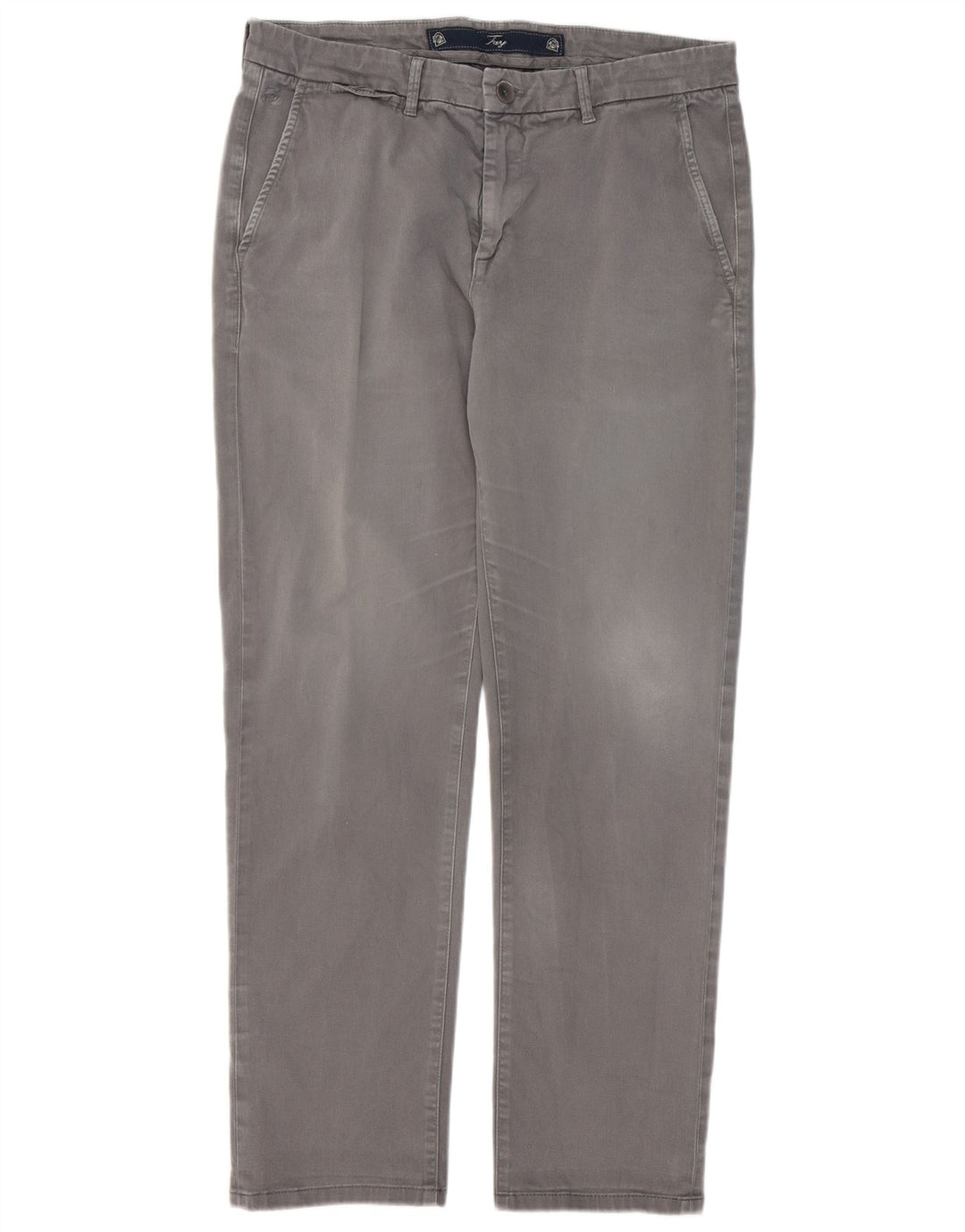 Calça Chino Fay Masculina Reta W36 L31 Algodão Cinza