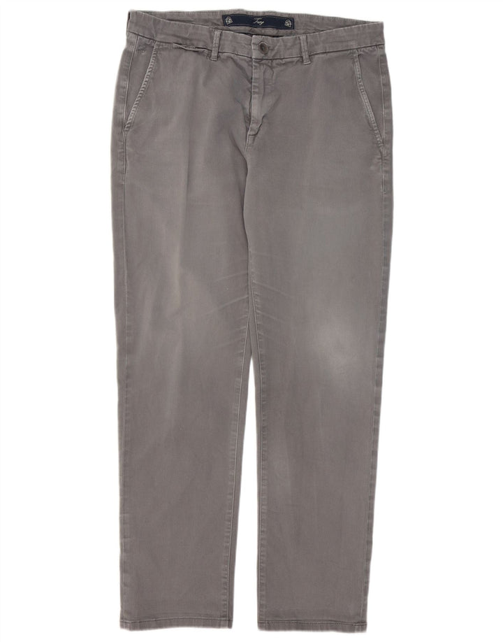 Calça Chino Fay Masculina Reta W36 L31 Algodão Cinza
