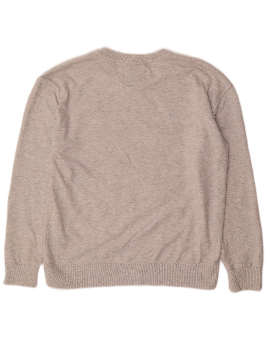 Suéter gráfico feminino Superdry UK 14 algodão manchado cinza médio