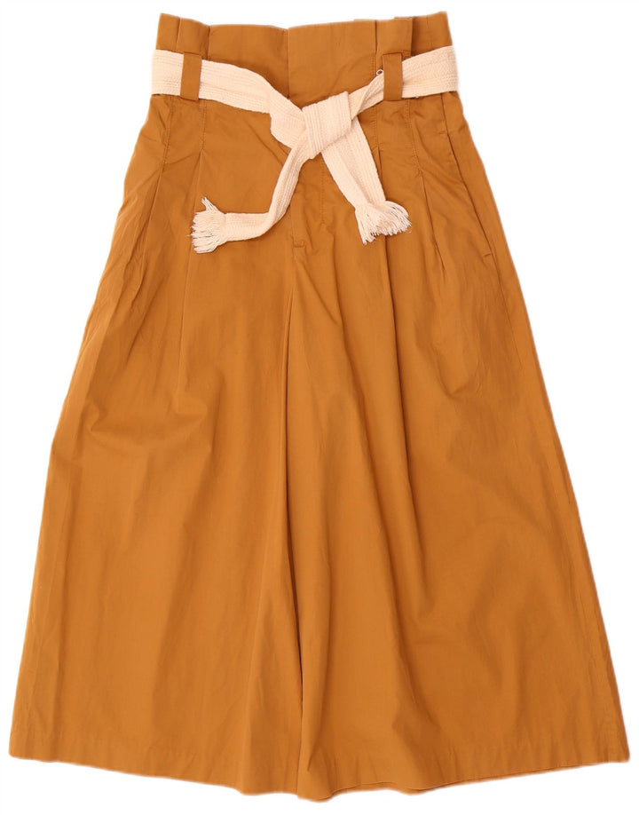 Zara Calça Cullotes Feminina Pequena W26 L20 Algodão Bege