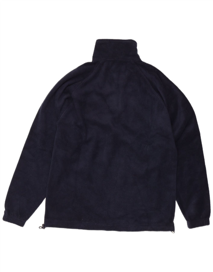 Suéter de lã masculino Kappa com zíper e gola grande azul marinho poliéster