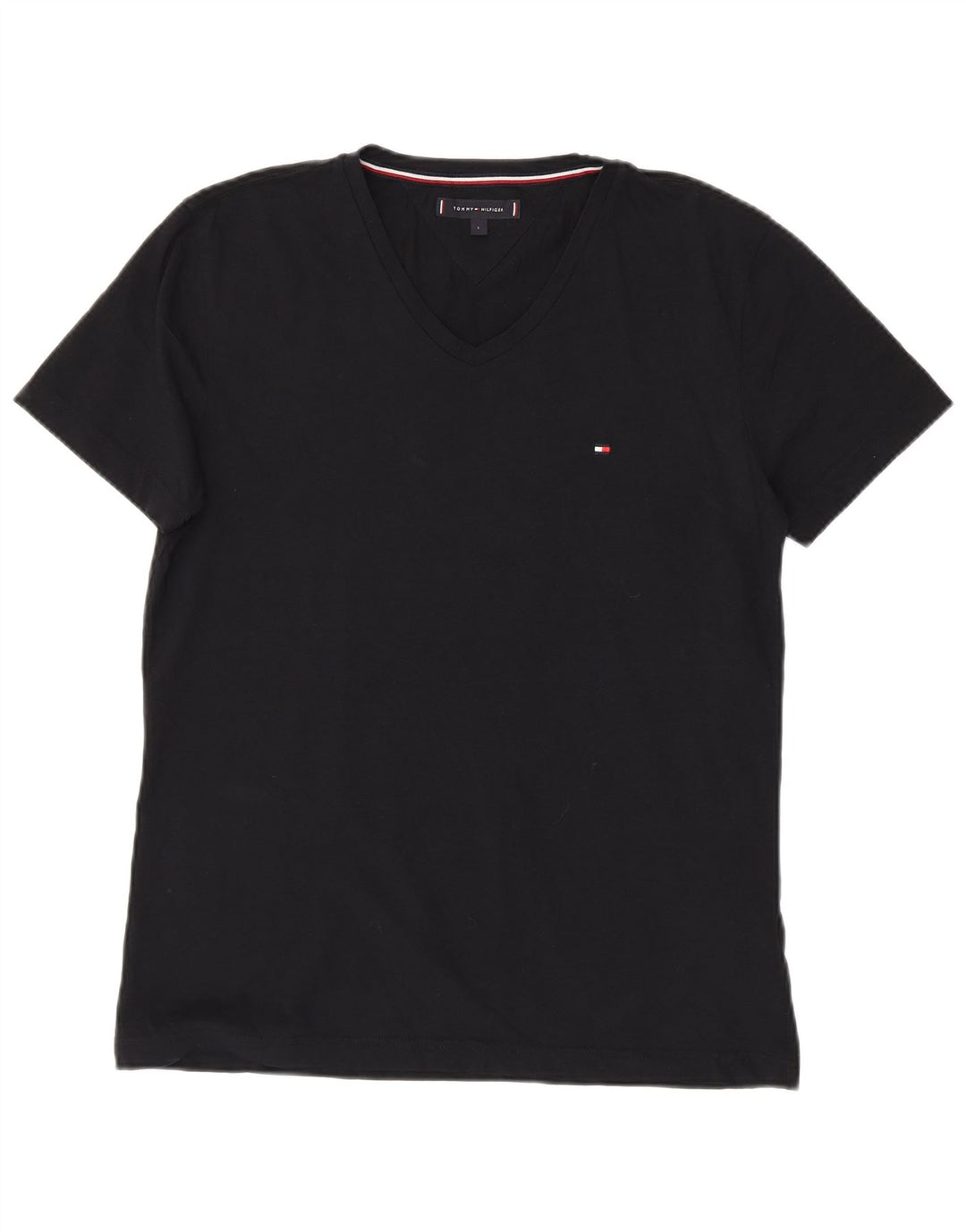 Tommy Hilfiger Camiseta masculina grande de algodão preto
