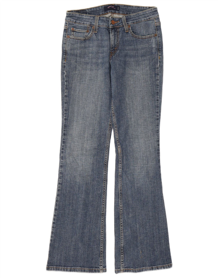 Levi's feminino 518 super low bootcut jeans US 5 médio W28 L31 algodão azul