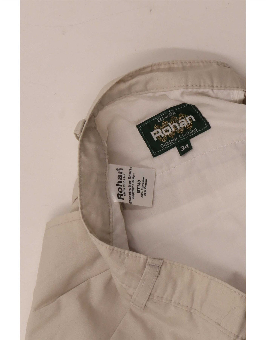 Rohan Mens Pegged Chino Shorts W34 Grande Poliéster Bege