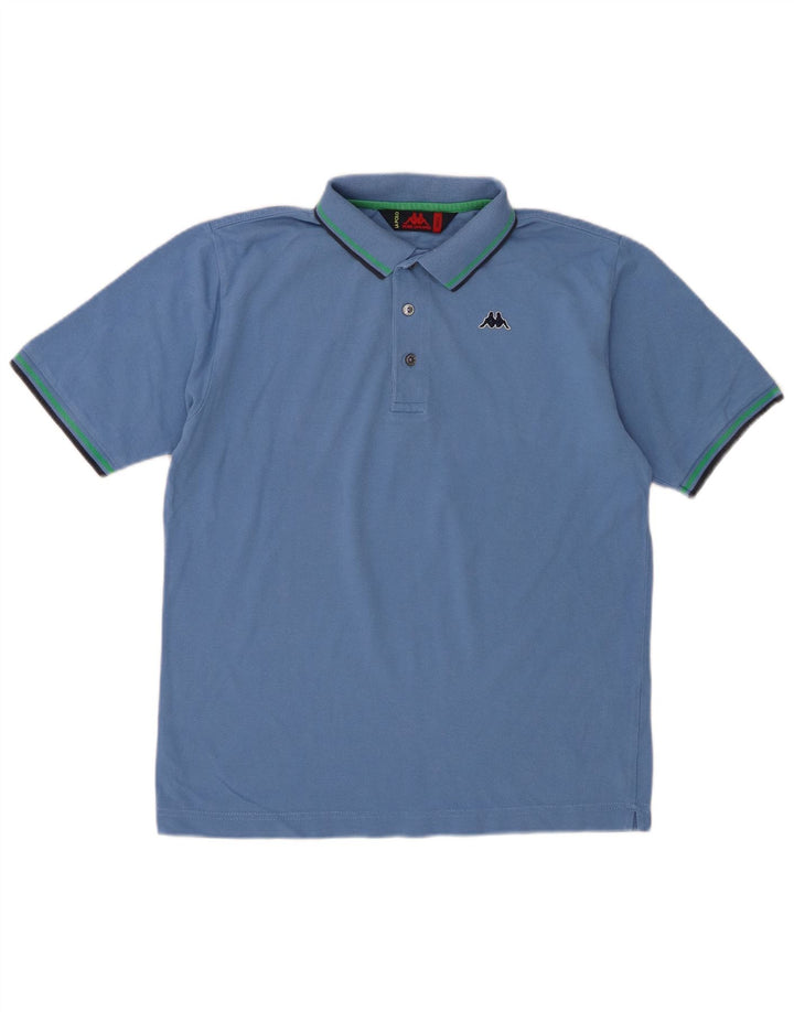 Camisa polo masculina Kappa pequena azul algodão