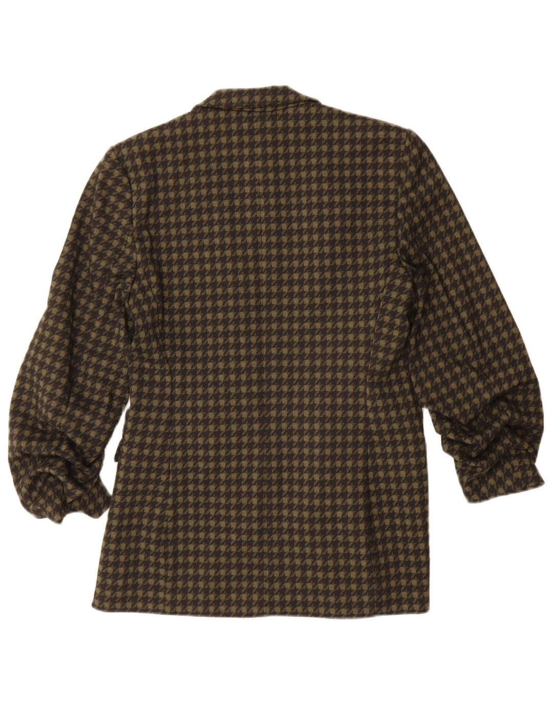 Jaqueta blazer aberta feminina Marks & Spencer Reino Unido 10 pequeno cáqui houndstooth