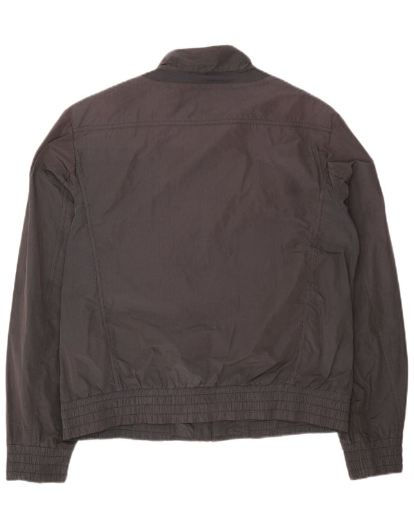 Geox Mens Respira Bomber Jacket UK 40 poliéster listrado cinza grande