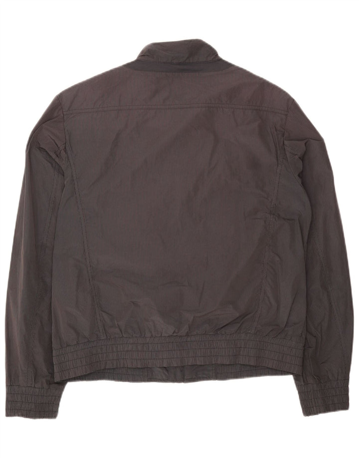 Geox Mens Respira Bomber Jacket UK 40 poliéster listrado cinza grande