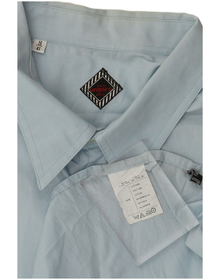 Camisa masculina de manga curta Ungaro tamanho 16 grande algodão azul