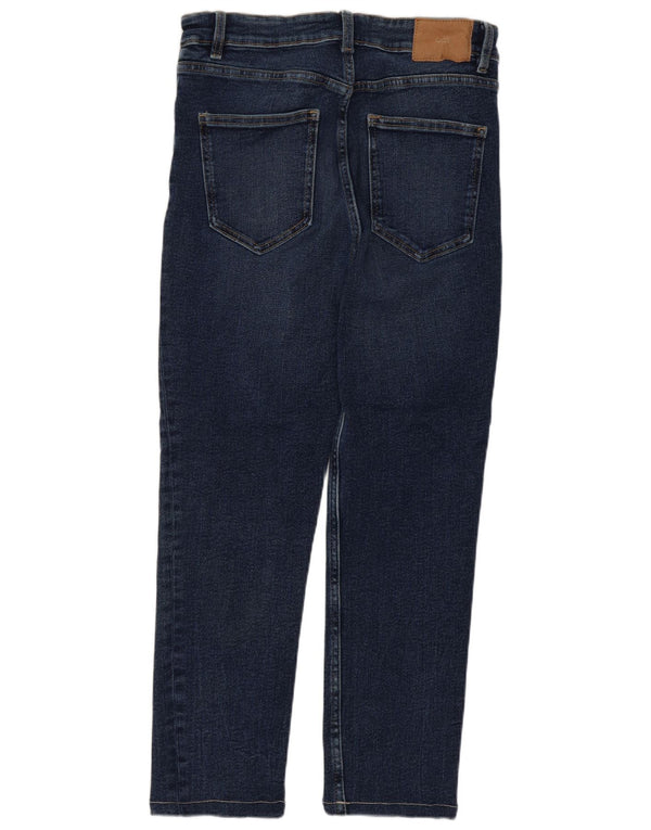 Zara Calça Jeans Skinny Capri Feminina Cintura Alta EU 40 Médio W30 L23 Azul