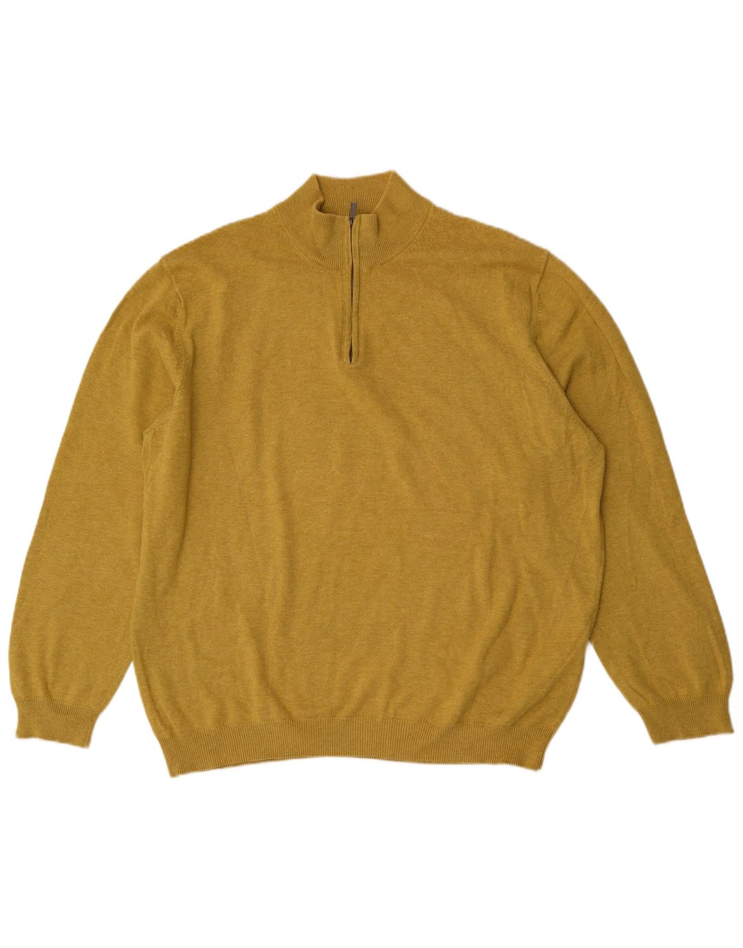Suéter masculino Massimo Dutti com zíper e gola 2XL algodão amarelo