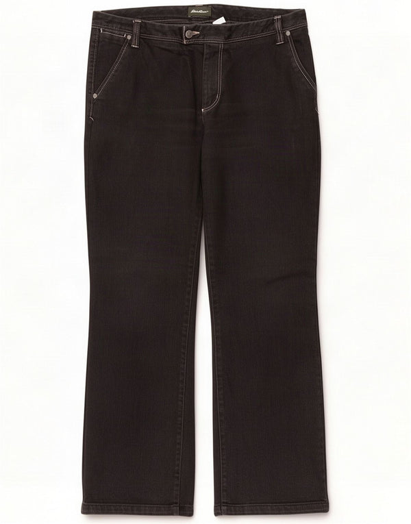 Eddie Bauer Womens Petite Straight Jeans US 12 Large W34 L29 Algodão Cinza